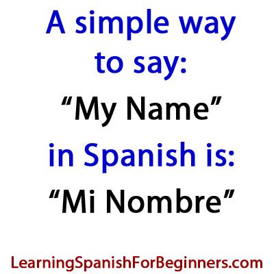 how do you say this is my in spanish