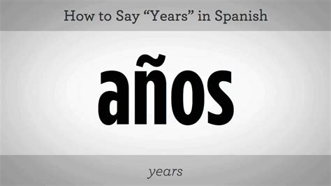 how do you say year in spanish