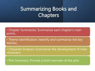 how do you summarize chapters Reader
