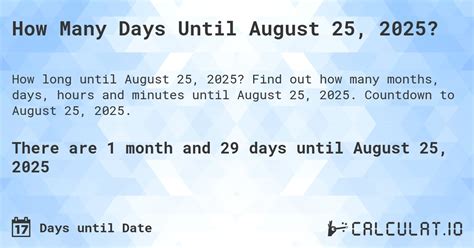 how long till august 10