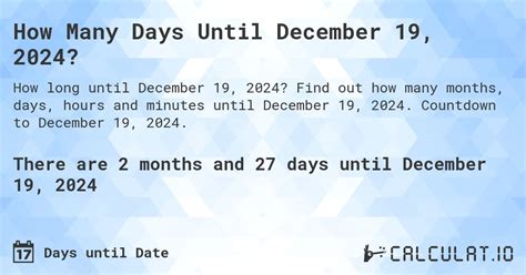 how long until december 19