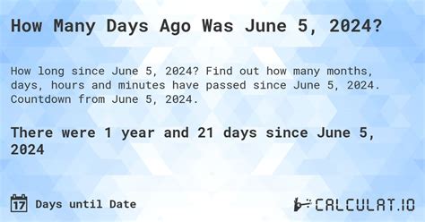 how long until june 5th 2024