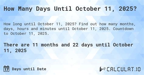 how many days until october 11 2024