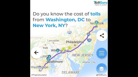 how many tolls from ny to washington dc