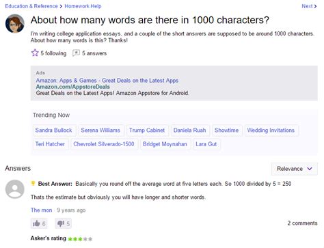 how many words in 1000 characters
