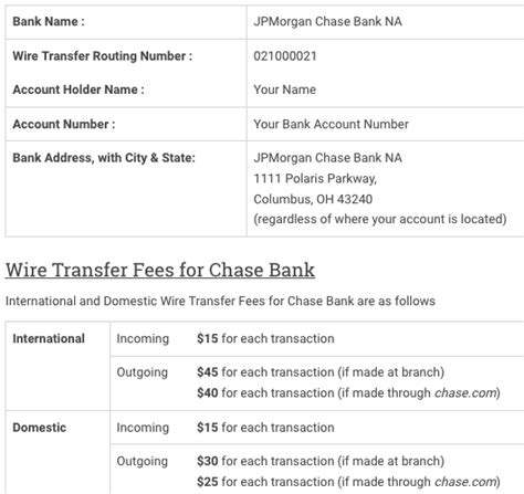 how much for wire transfer chase bank pdf Doc