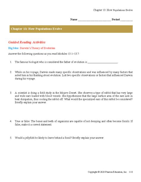 how populations evolve chapter 13 exercise 4 answers Doc