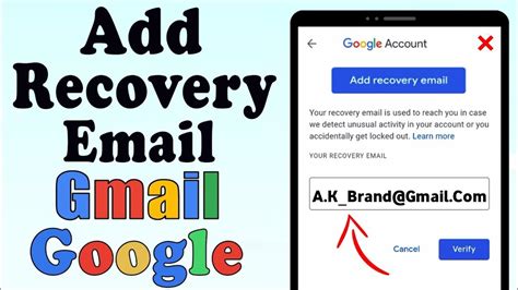 how to add recovery email in gmail