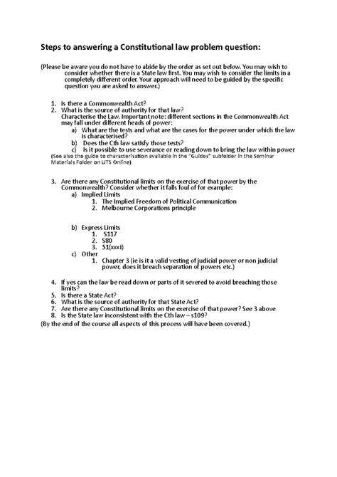 how to answer constitutional law question Doc