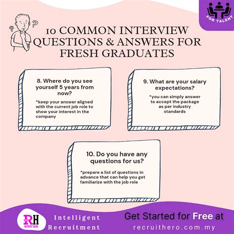 how to answer interview questions as a fresh graduate