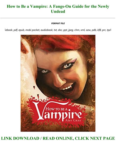 how to be a vampire a fangs on guide for the newly undead Epub