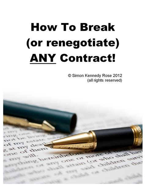 how to break or renegotiate any contract Reader