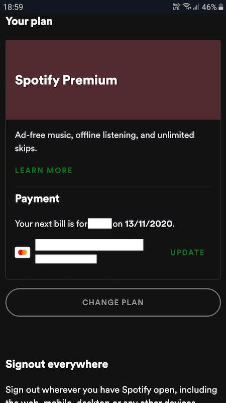 how to cancel spotify premium singtel