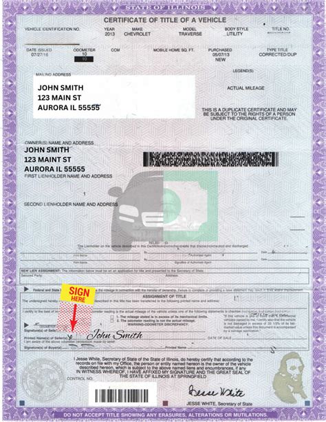 how to change car title in illinois