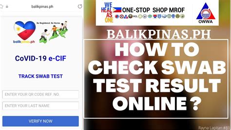 how to check swab test result