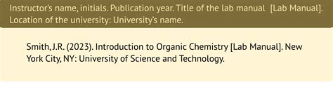 how to cite a biology lab manual Doc