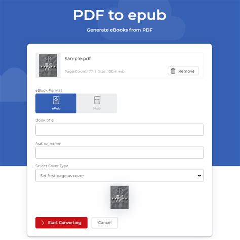 how to convert a pdf file to epub format Epub