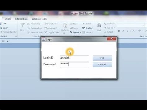 how to create a login form in access 2010 Reader