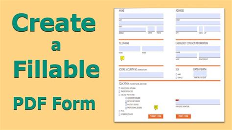 how to create pdf fillable forms PDF