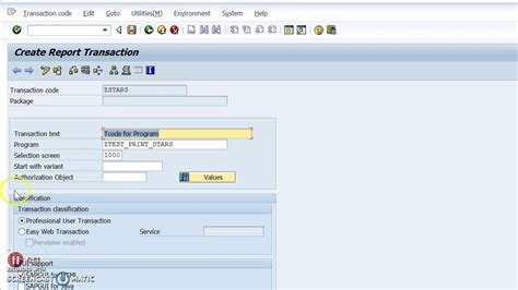 how to create transaction code in sap Kindle Editon