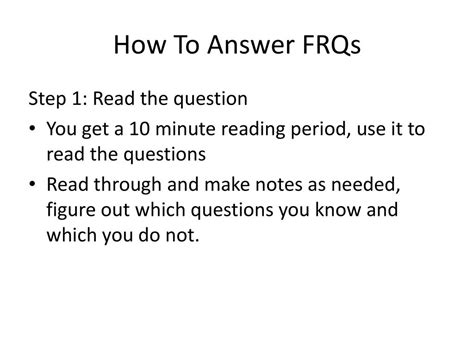 how to do frqs