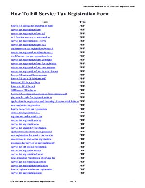 how to fill service tax registration form Kindle Editon