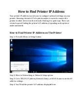 how to find a wireless printer ip address pdf Reader