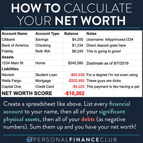 how to find net worth PDF