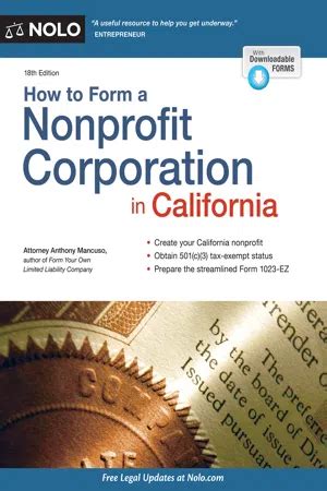 how to form a nonprofit corporation in california Epub