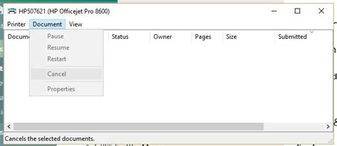 how to get document out of queue on printer Doc