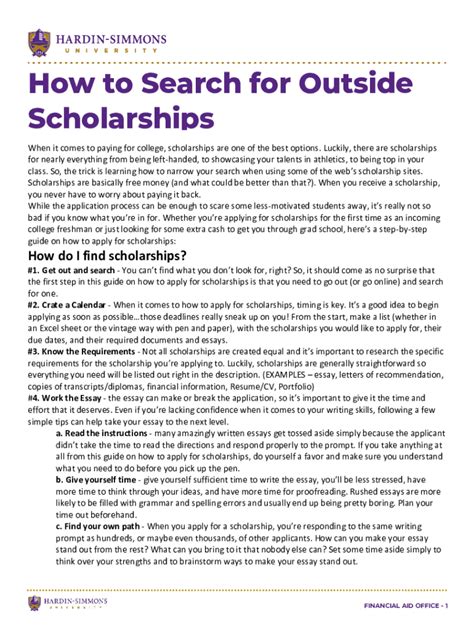 how to get outside scholarships to show up mylsu