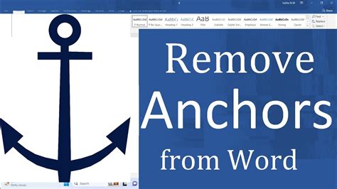 how to get rid of anchor in word