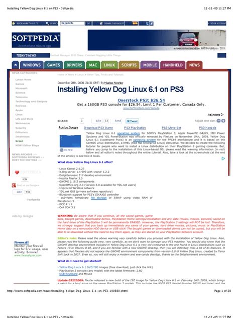 how to get yellow dog linux on ps3 pdf Epub