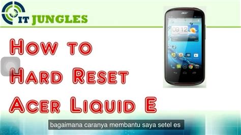 how to hard reset acer liquid e back to factory settings Reader