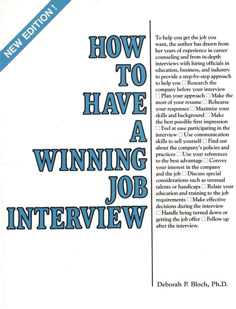 how to have a winning job interview Epub