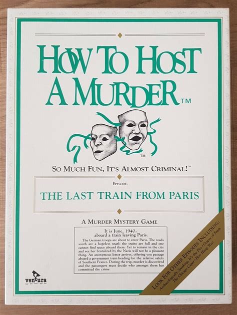 how to host a murder the last train from paris game Epub