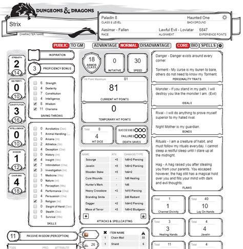 How To Make A Character Sheet 5e Walkthrough