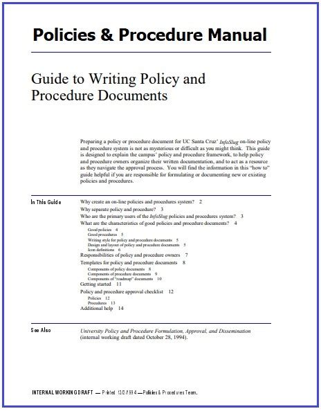 how to make a policy and procedure manual Doc