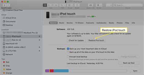 how to manually restore ipod touch Reader