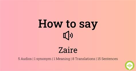 how to pronounce zaire