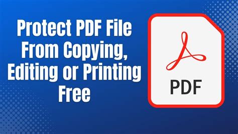 how to protect a pdf file from editing PDF