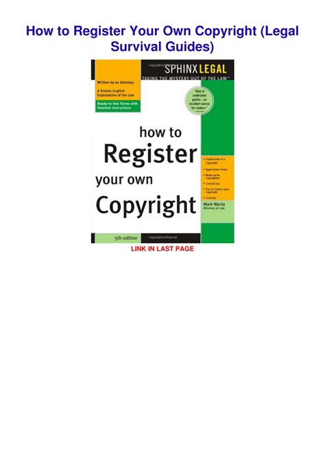 how to register your own copyright legal survival guides PDF