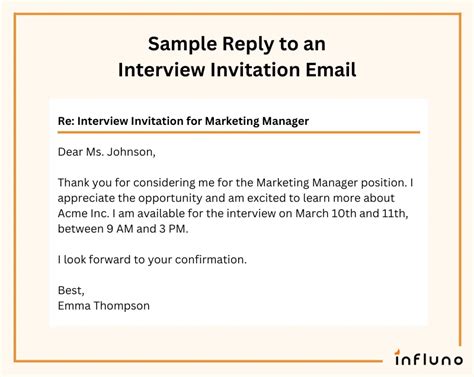 how to reply email invitation for interview