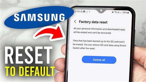 how to reset samsung intercept to factory default Reader