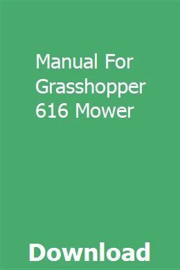 how to service a 616 grasshopper pdf Epub