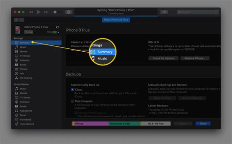 how to set itunes to manual sync Doc