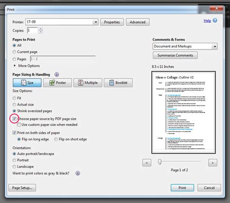 how to set up print to pdf Doc