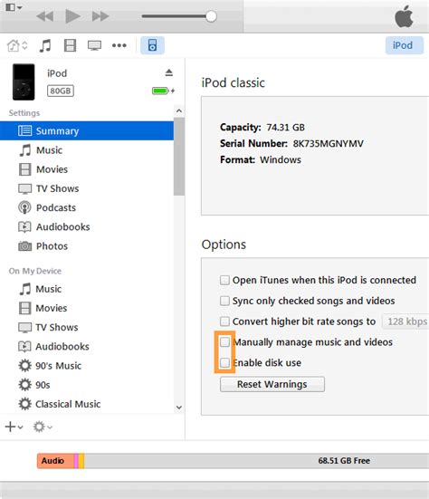 how to set your ipod touch to manually manage music PDF