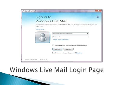 how to sign to windows live mail login pdf Doc