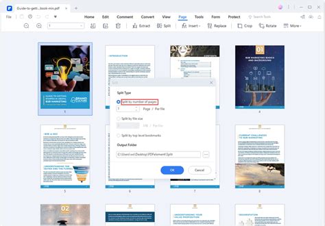 how to split a pdf into individual pages Kindle Editon
